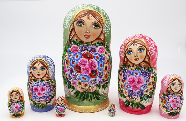 Roses and Poppies | Fine Art Matryoshka Nesting Doll