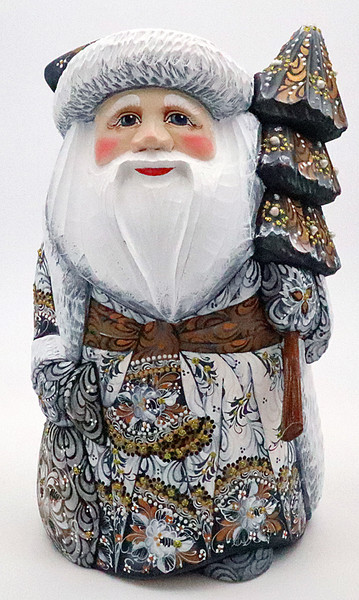White and Silver Ornamental Santa | Grandfather Frost / Russian Santa Claus