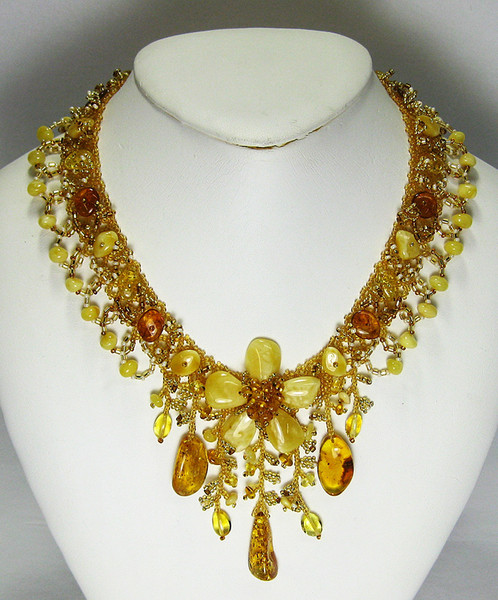 Butterscotch Amber Necklace with Flower | Baltic Amber