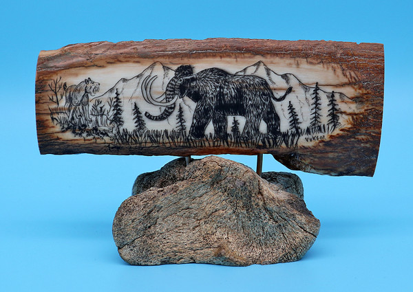 Mammoth and Saber-Toothed Tiger Scrimshaw