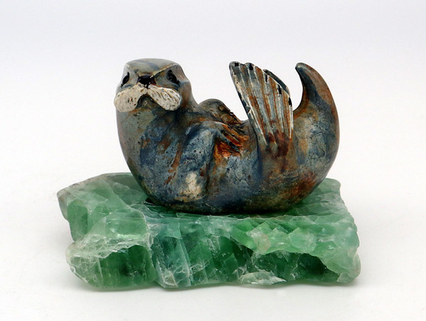 Soapstone Sea Otter | Bronze and Soapstone