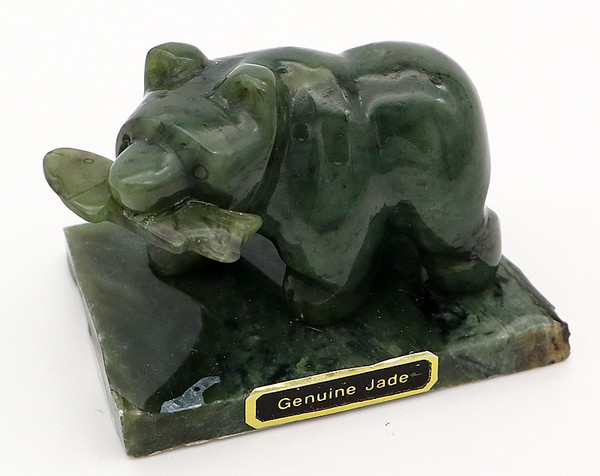 Hand Carved Alaskan Jade Grizzly Bear