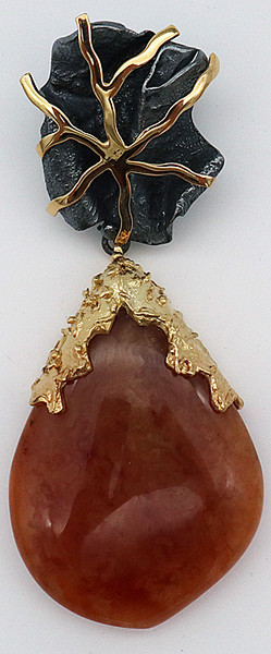 Unique Baltic Amber Pendant with Pink Shade