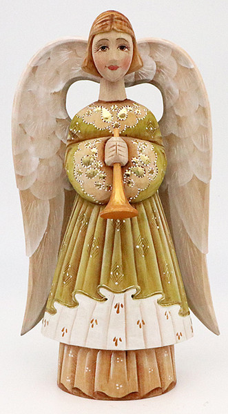 Hand-carved Angel - Olive Dress
