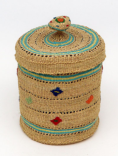 Aleut Woven Basket - Hand Woven Basket  