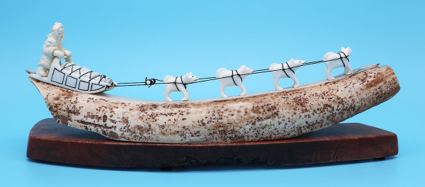Dog Sled | Fossil Ivory Carving 