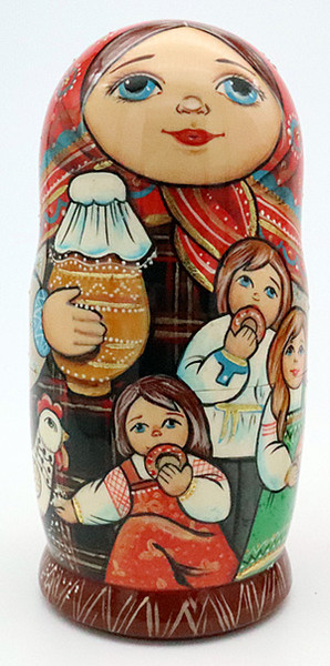 Kids and Cats Matryoshka | Fine Art Matryoshka Nesting Doll