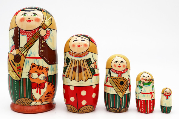 Village Kids | Fine Art Matryoshka Nesting Doll
