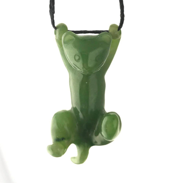 Nephrite Jade Cat Necklace