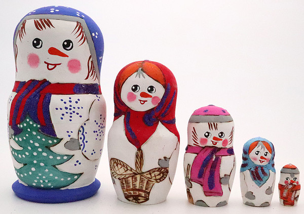 Snowman's Family - Large | Matryoshka / Nevalashka Doll