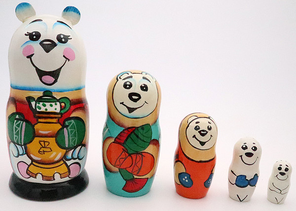 Polar Bear with Samovar | Alaska Theme Matryoshka Nesting Doll