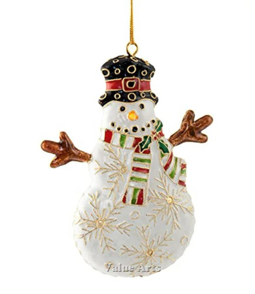  Handmade Cloisonne Snowman Christmas Ornament