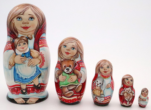 Kids with Toys Matryoshka | Fine Art Matryoshka Nesting Doll