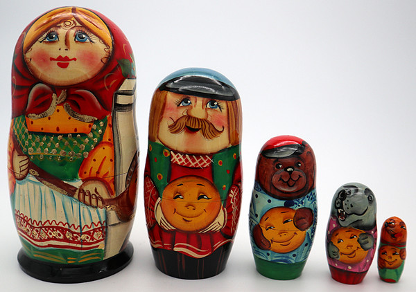 Matryoshka  Kolobok - Little Round Bun | Fine Art Matryoshka Nesting Doll