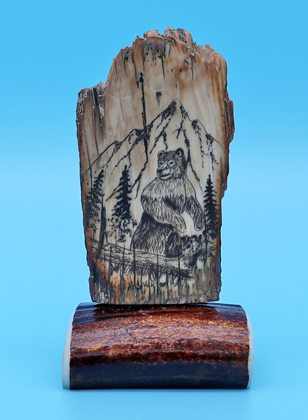 Walking Bear - Scrimshaw by George Vukson Walking Bear - Scrimshaw by George Vukson