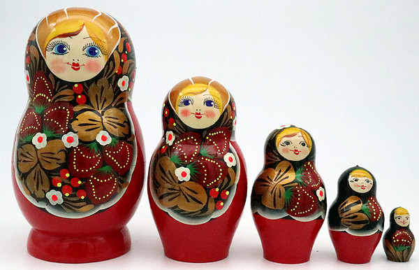 Floral 5 Piece Maiden | Traditional Matryoshka Nesting Doll