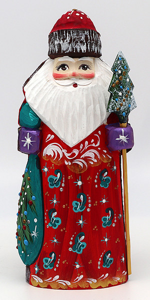 Red Coat and Blue Bag Santa | Grandfather Frost / Russian Santa Claus 