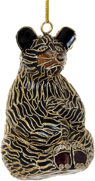 Handmade Cloisonne Black Bear Hanging Ornament