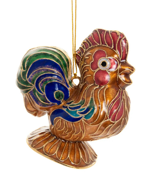 Handmade Cloisonne Rooster Hanging Ornament