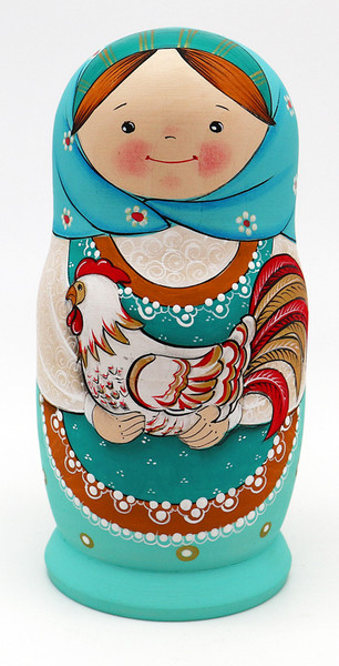 Girl with Chicken | Fine Art Matryoshka Nesting Doll