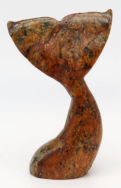 Soapstone Whale Tail Sculpture | Bronze and Soapstone