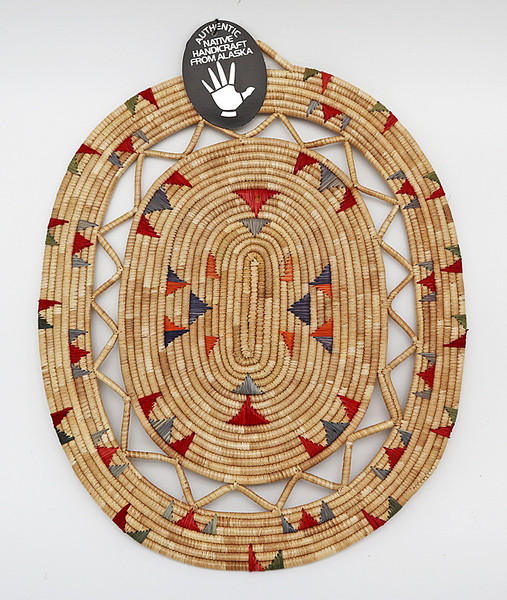 Native American Yupik Hand Woven Plate  by Bertha Lincoln