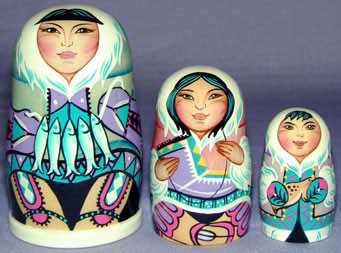 Family 3-piece | Alaska Theme Matryoshka Nesting Doll