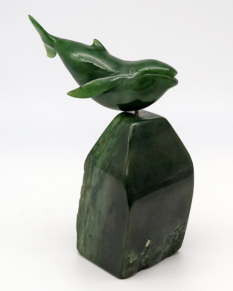 Jade Whale on a Base | Gemstone Carvings