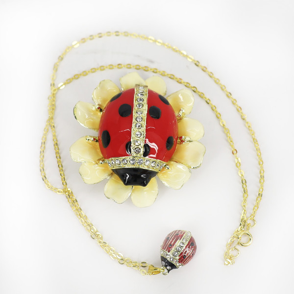 Blooming Ladybug | Bejeweled Enamel Boxes