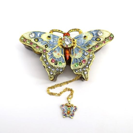 Beautiful Butterfly   | Bejeweled Enamel Boxes