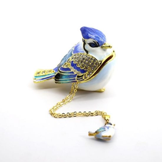 Betty Blue Jay  | Bejeweled Enamel Boxes