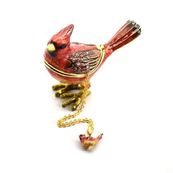 Purdy Cardinal  | Bejeweled Enamel Boxes