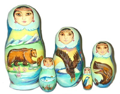 Summer Bear | Alaska Theme Matryoshka Nesting Doll
