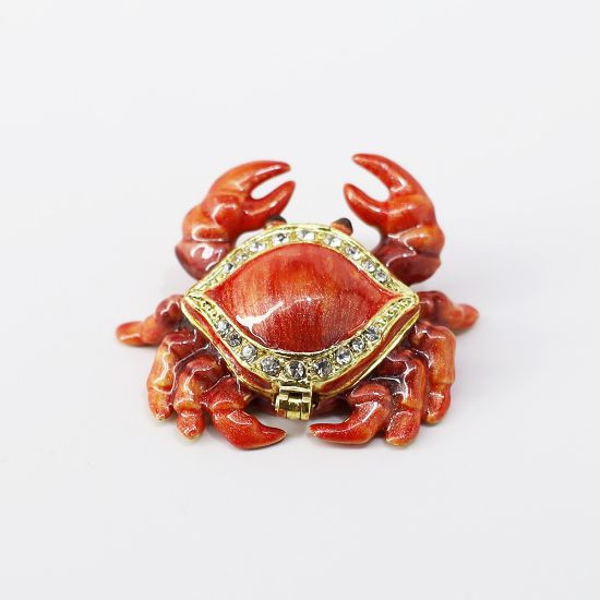Ruby Red Crab Miniature | Bejeweled Enamel Boxes