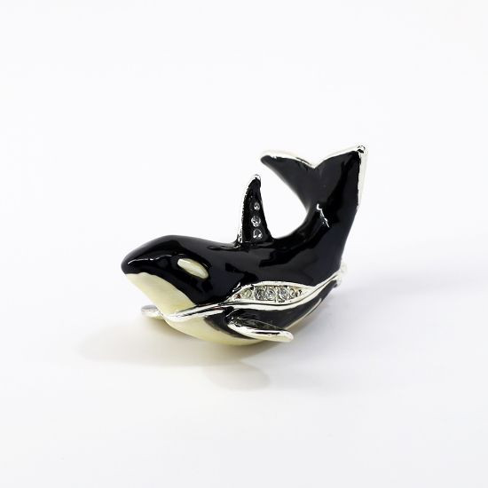 Kuma Killer Whale Miniature | Bejeweled Enamel Boxes