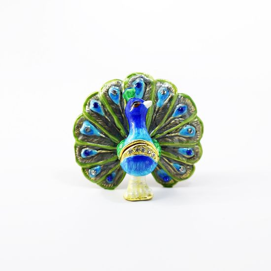 Peacock Pequena Miniature | Bejeweled Enamel Boxes