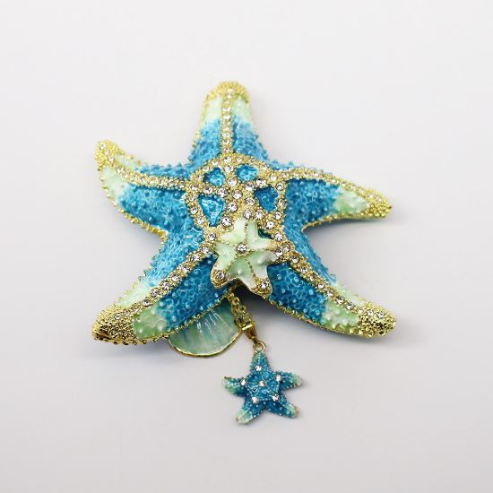 Turquoise Starfish   | Bejeweled Enamel Boxes
