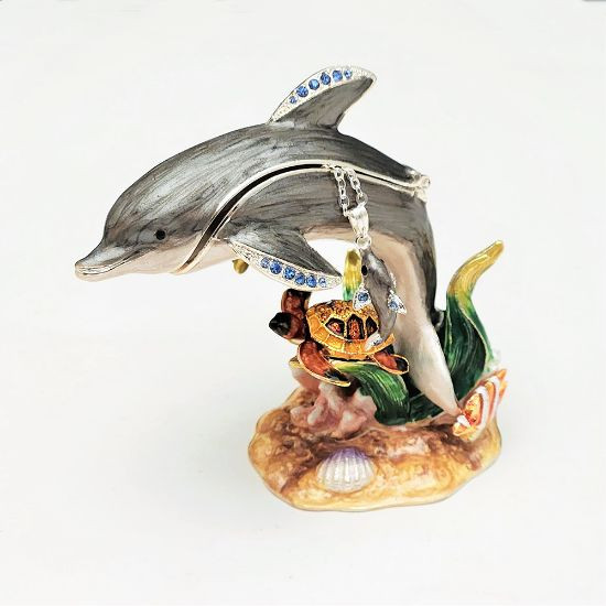 Don Dolphin & Sid Sea Turtle   | Bejeweled Enamel Boxes