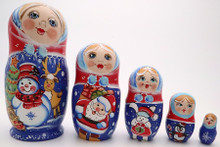 Snow Maiden with Rabbits | Matryoshka / Nevalashka Doll