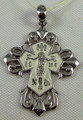 Sterling Silver White Enamel Orthodox Cross Pendant