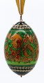 Khokhloma Egg Christmas Ornament - Green