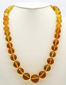 Champagne Amber Round Bead Necklace | Baltic Amber