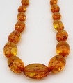 Honey Amber Oval Bead Necklace | Baltic Amber