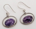 Charoite Earrings - Oval