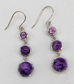 Charoite and Amethyst Earrings