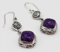 Square Charoite Earrings