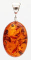 Baltic Amber Oval Pendant - "Olga"