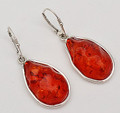 Cognac Baltic Amber Teardrops Earrings