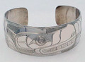 Bear Haida Style Cuff Bracelet  | Native Totemic Silver Jewelry