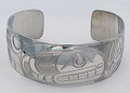 Killer Whale Haida Style Cuff Bracelet  | Native Totemic Silver Jewelry